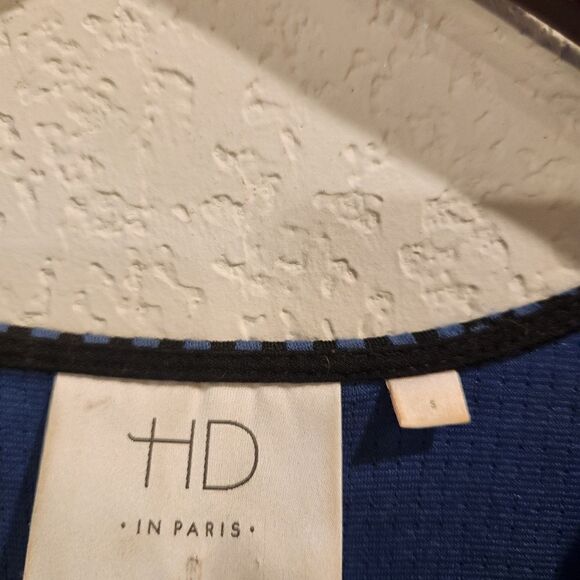 Anthropologie HD in Paris Blue Black Polka Dot Dress Size Small - Picture 6 of 8